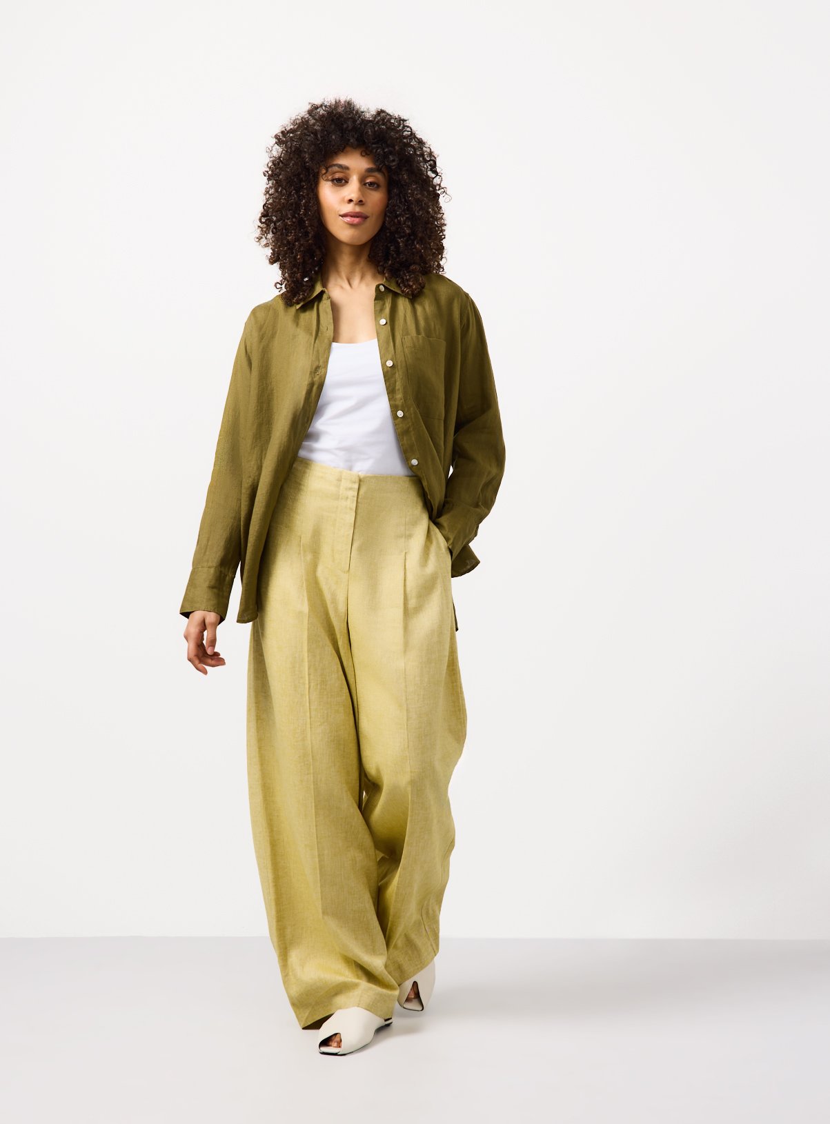 Khaki Pure Linen Shirt 6 - Image 2 thumbnail