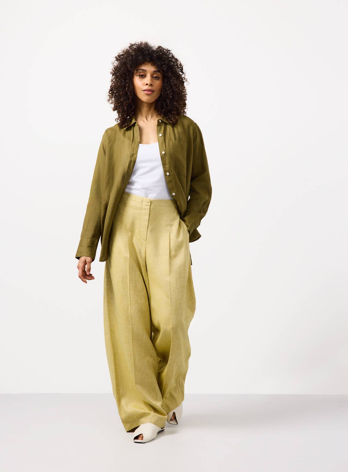 Khaki Pure Linen Shirt 6 - Image 2
