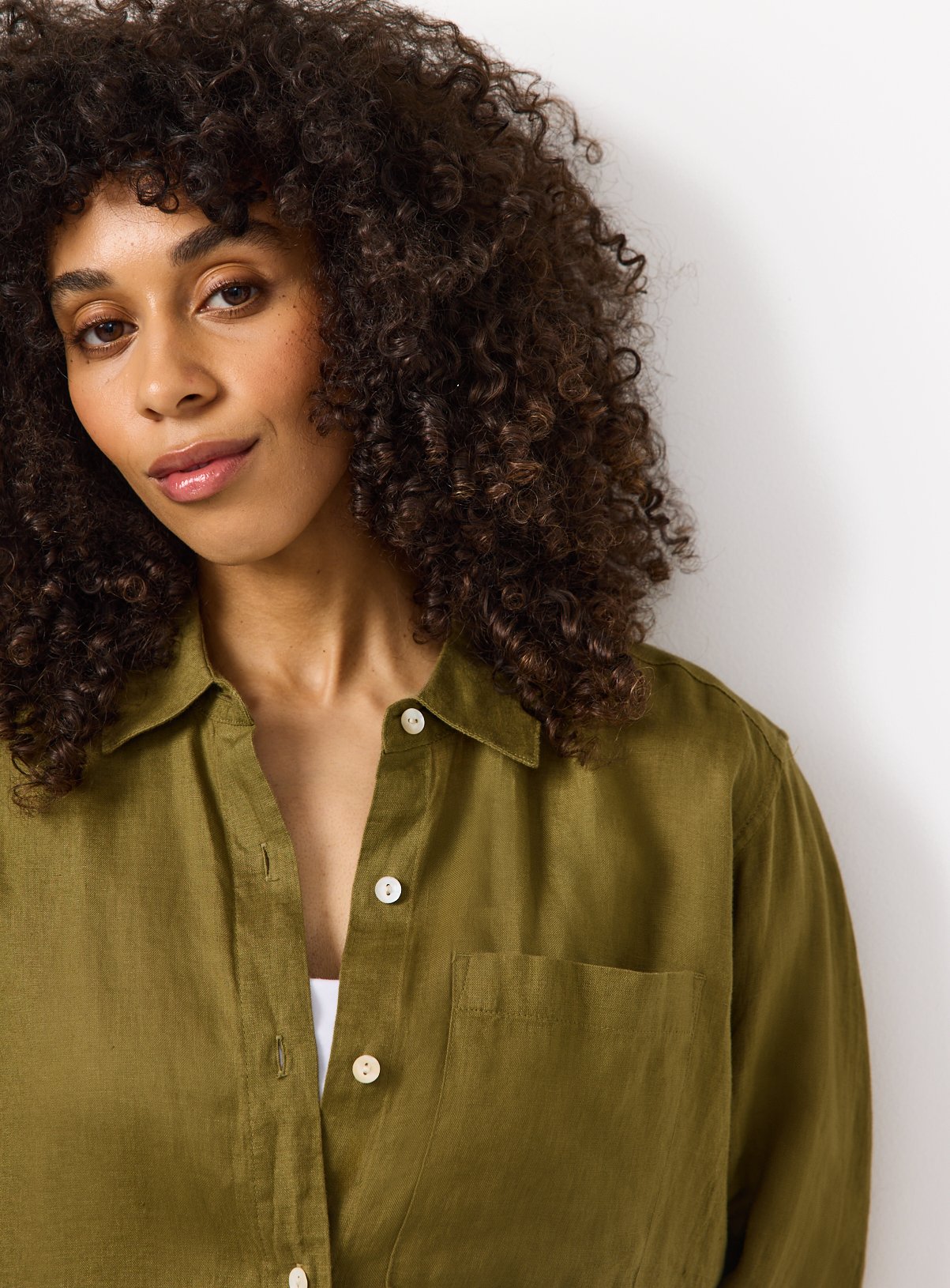 Khaki Pure Linen Shirt 6 - Image 3 thumbnail