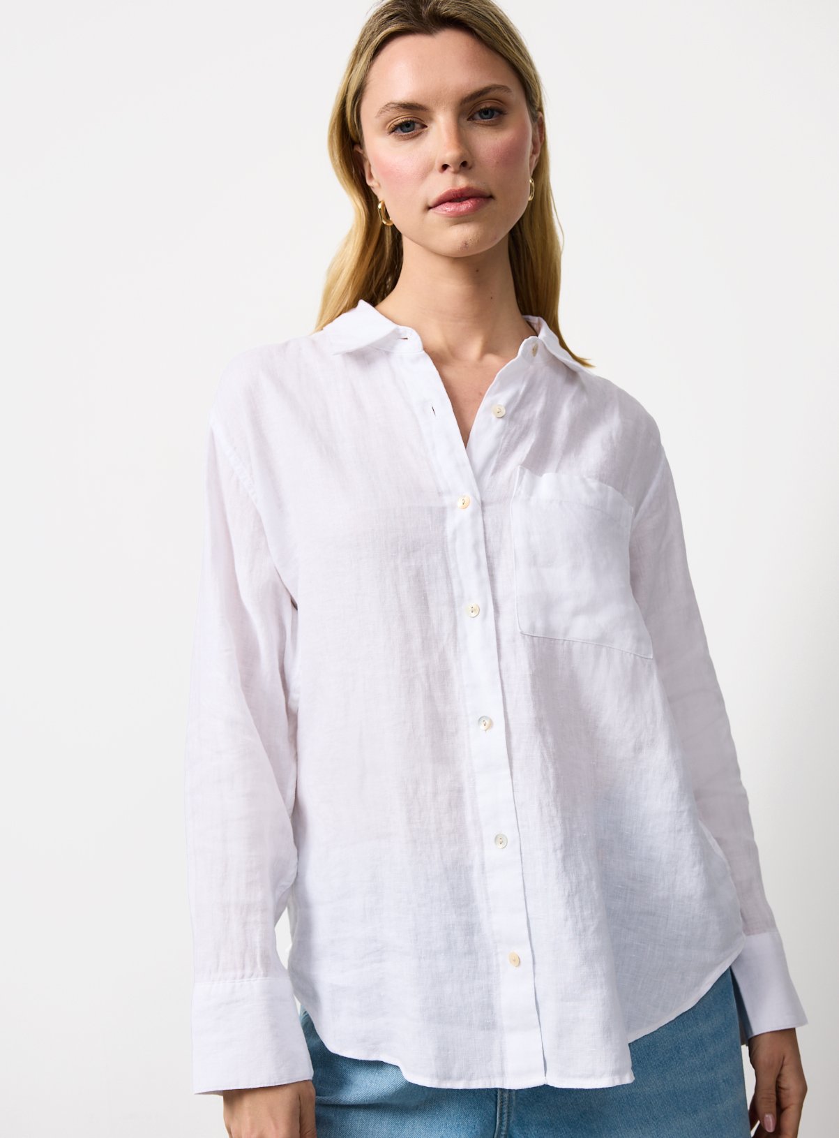 White Pure Linen Shirt 18 - Image 1 thumbnail