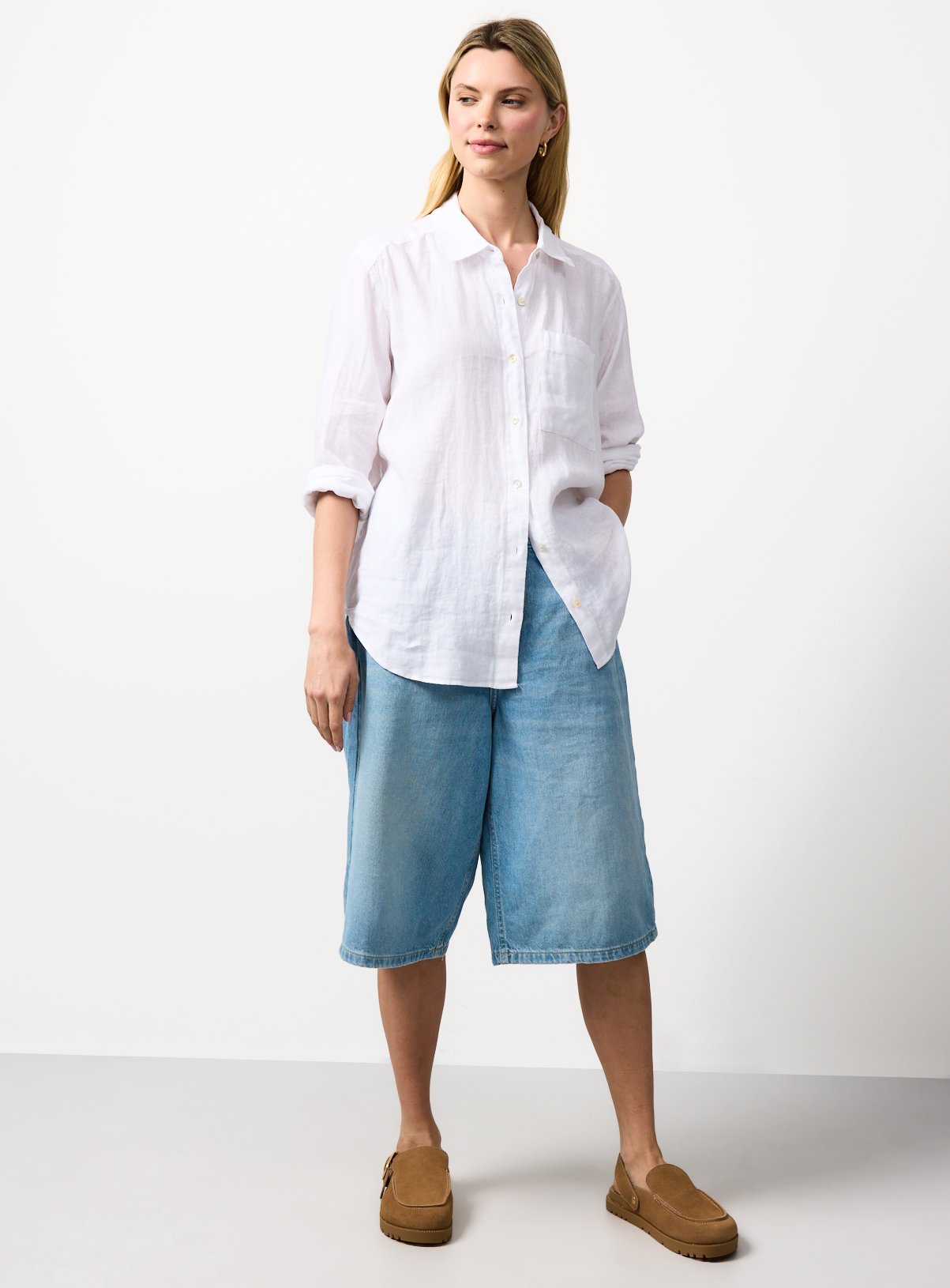 White Pure Linen Shirt 18 - Image 2 thumbnail