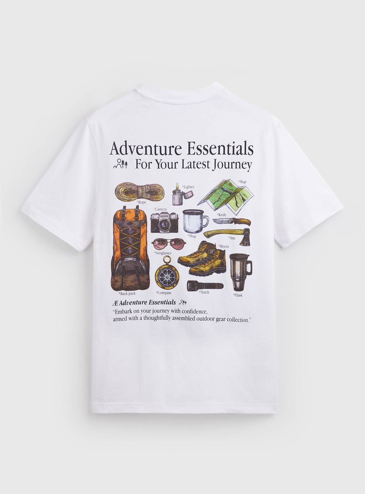White Adventure Essentials Graphic T-Shirt XXL - Image 4