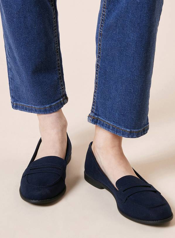 DOROTHY PERKINS Wide Fit Lara Penny Loafers - Navy 7