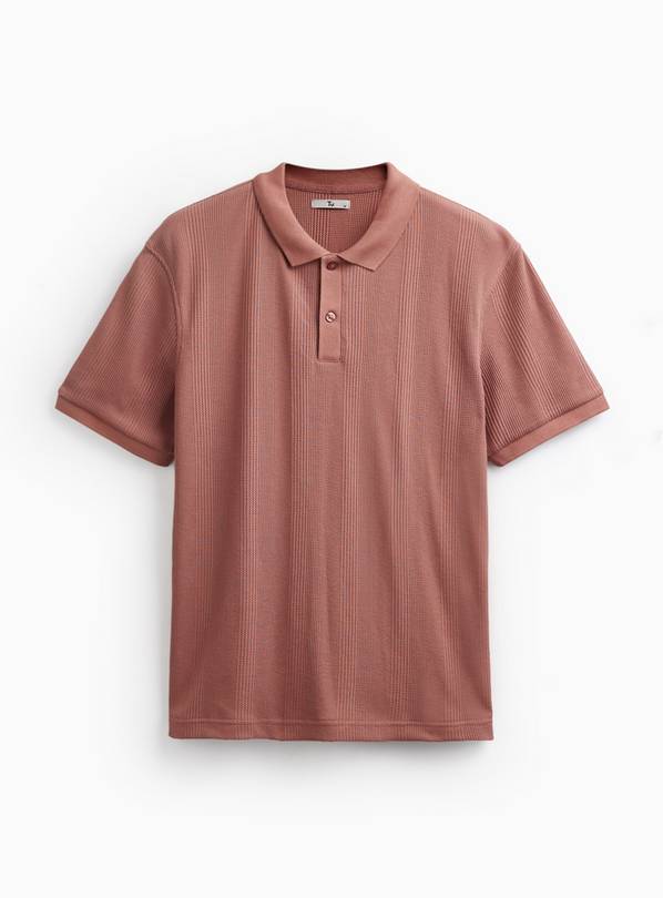 Pink Textured Polo XL