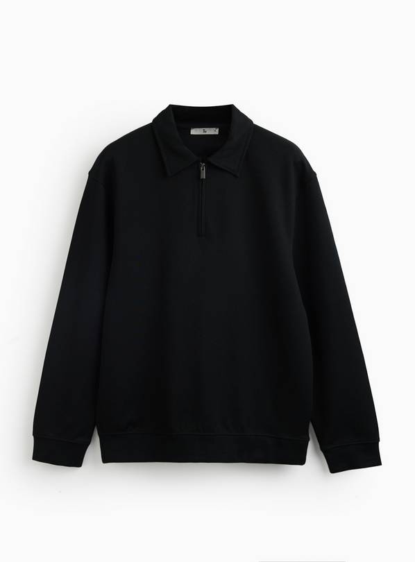 Black Collared Half Zip Sweatshirt XXXXL