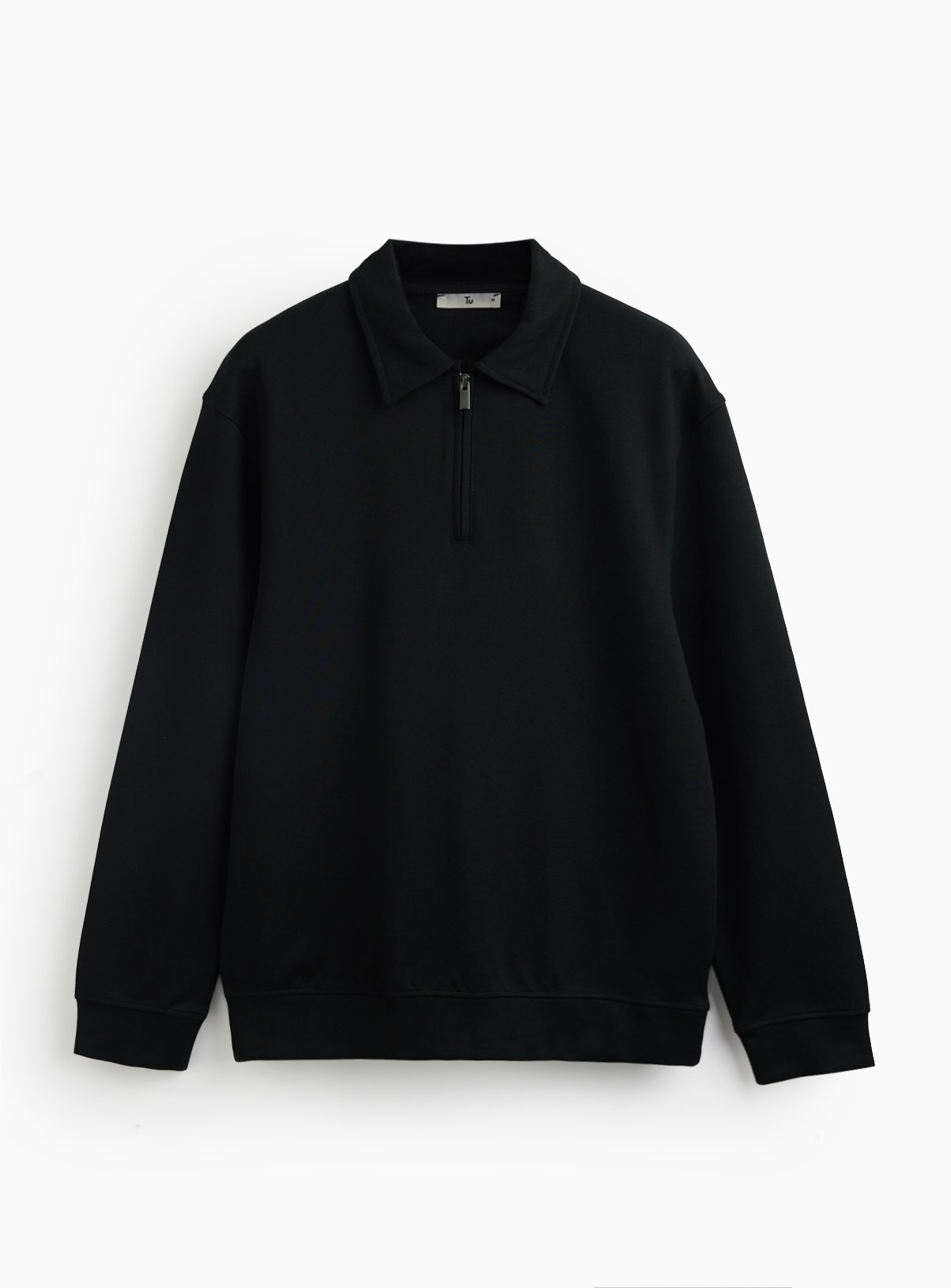 Black Collared Half Zip Sweatshirt XXXL - Image 3 thumbnail