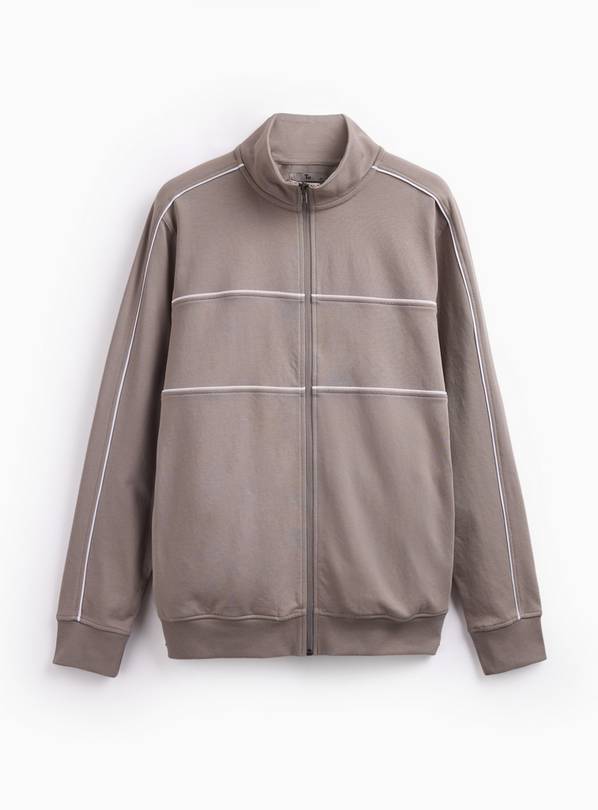 Stone Funnel Neck Zip Through Sweatshirt XXXL