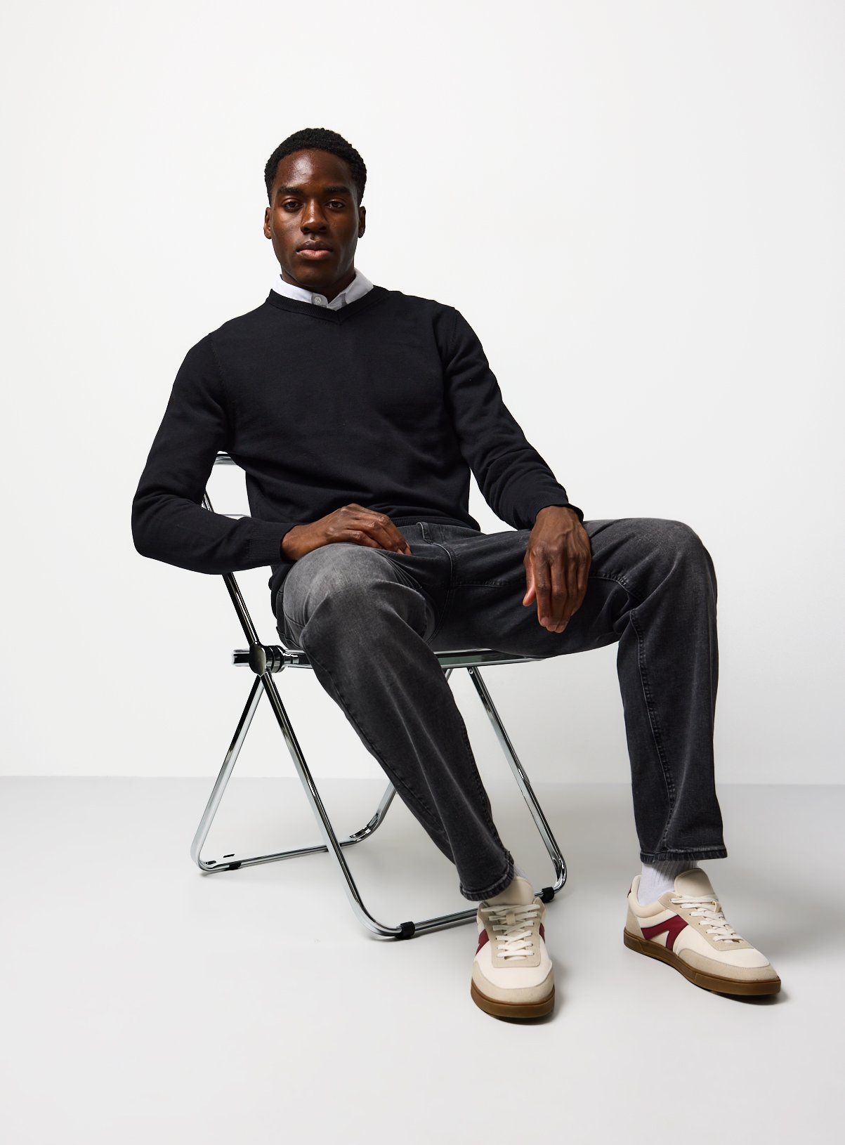 Black V Neck Jumper XXXXL - Image 1 thumbnail