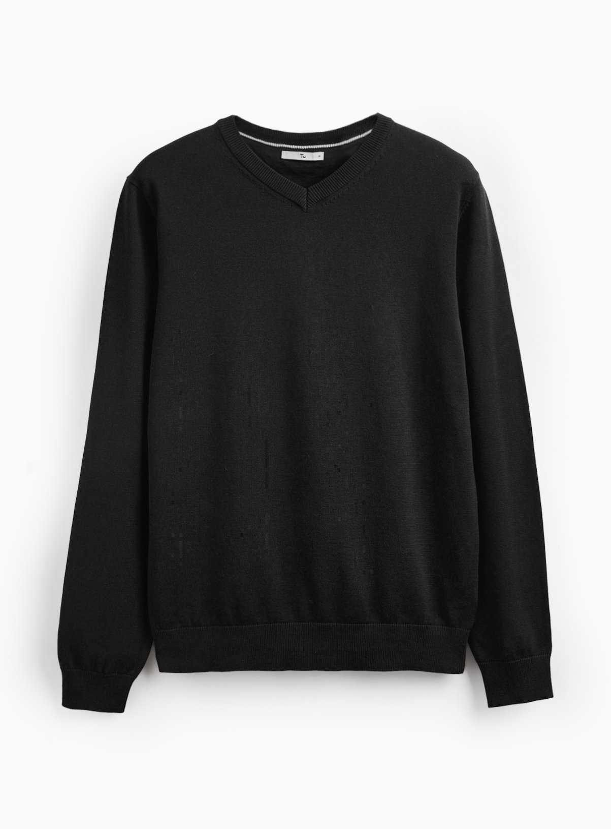 Black V Neck Jumper XXXXL - Image 3 thumbnail