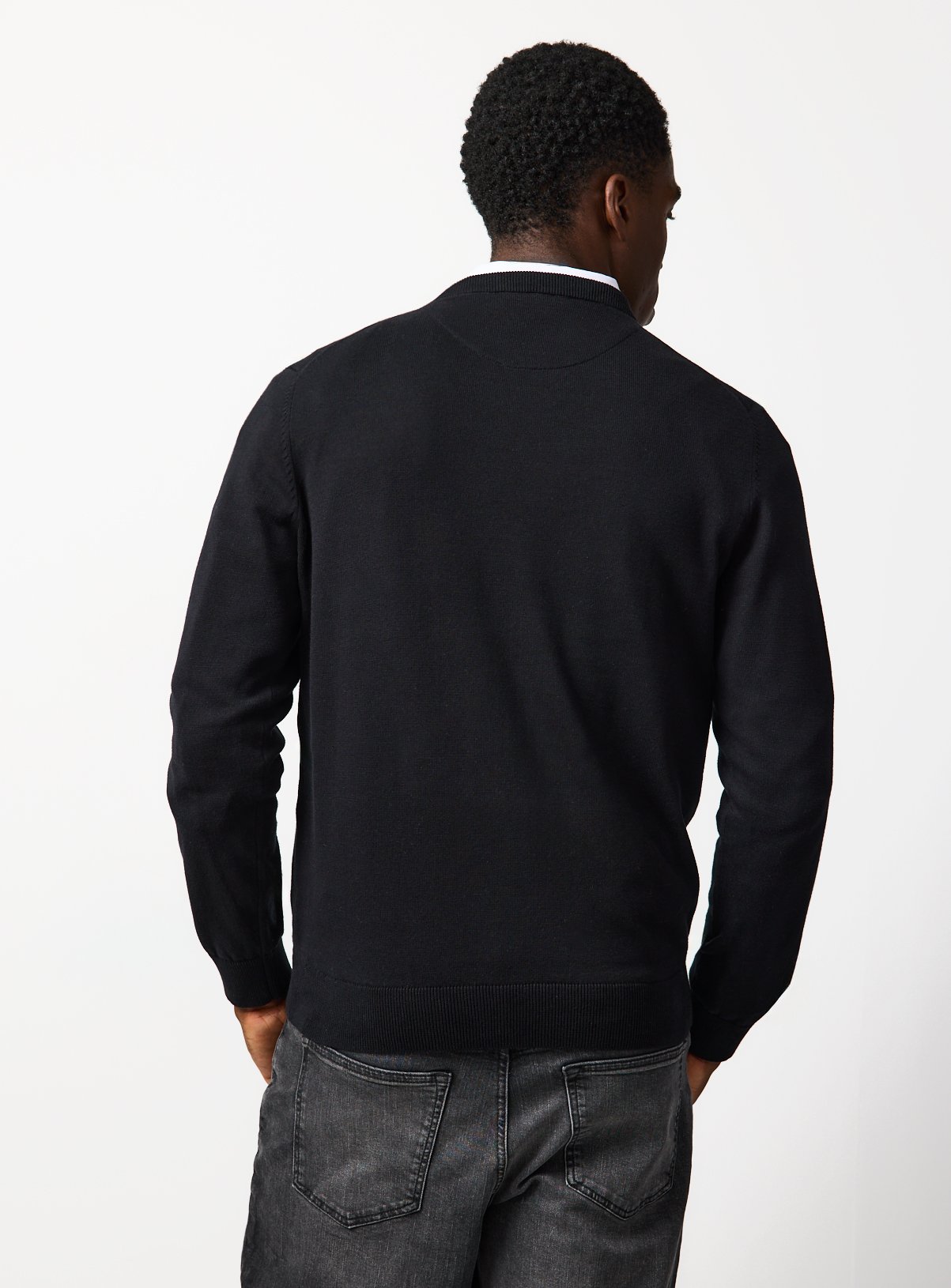 Black V Neck Jumper XXXXL - Image 5 thumbnail