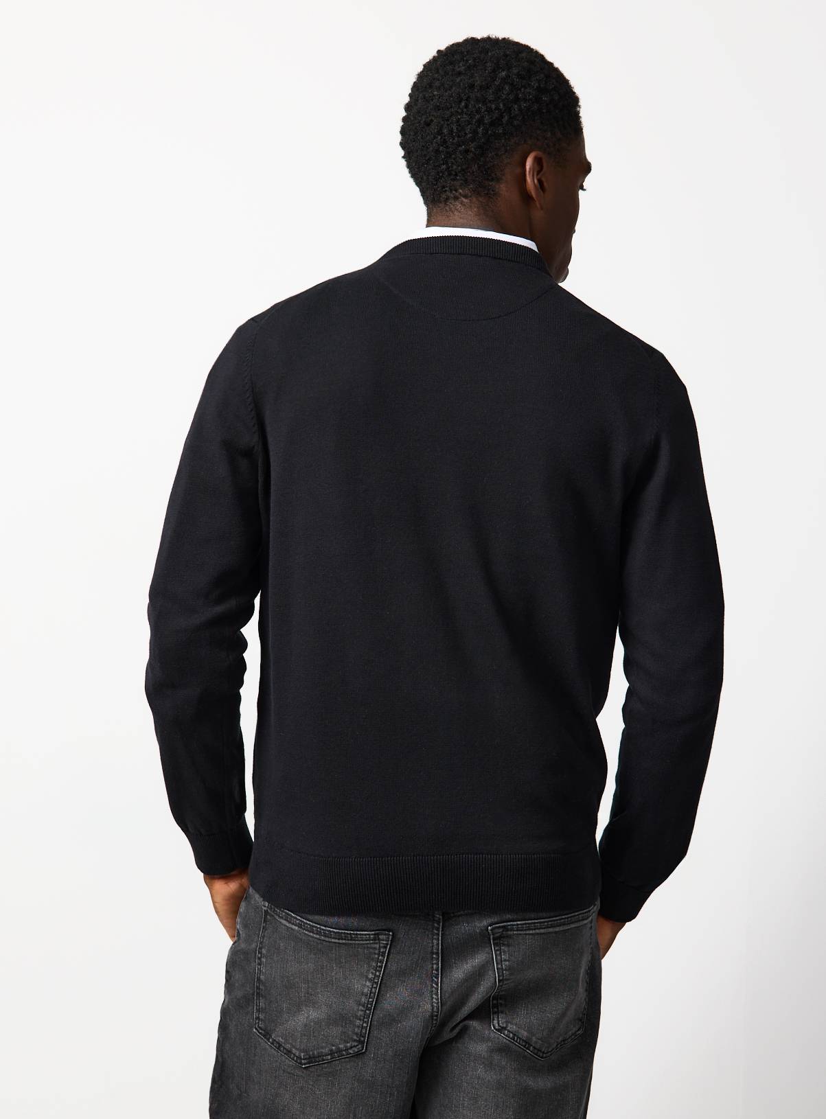 Black V Neck Jumper XXXXL - Image 5