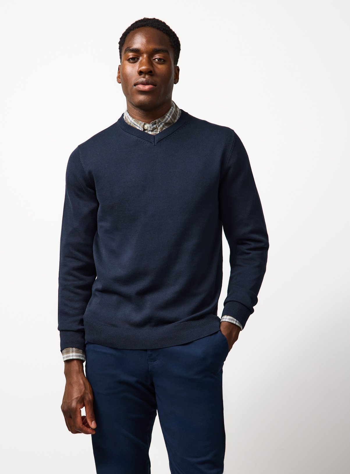 Navy V Neck Jumper XXXL - Image 2 thumbnail