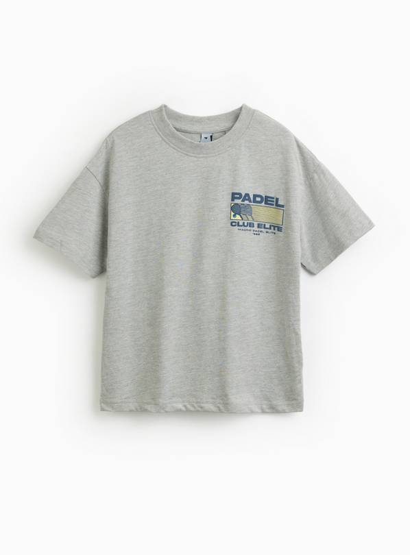 Grey Padel Print T-Shirt 5 years