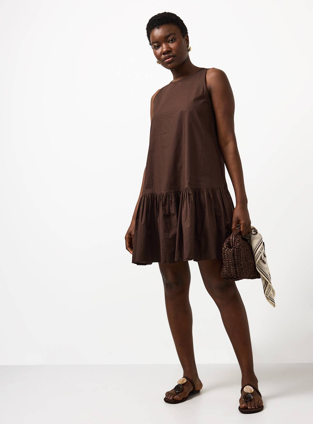 Brown Drop Waist Mini Dress 8 - Image 2