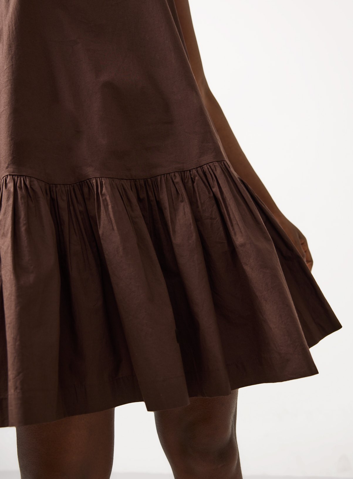 Brown Drop Waist Mini Dress 8 - Image 3 thumbnail