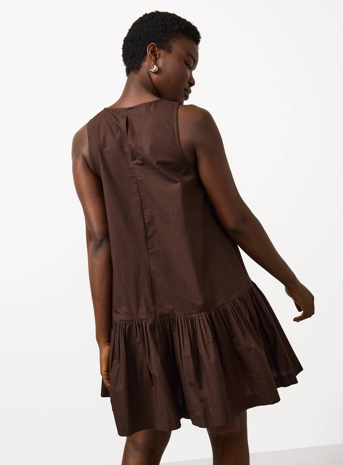Brown Drop Waist Mini Dress 8 - Image 4