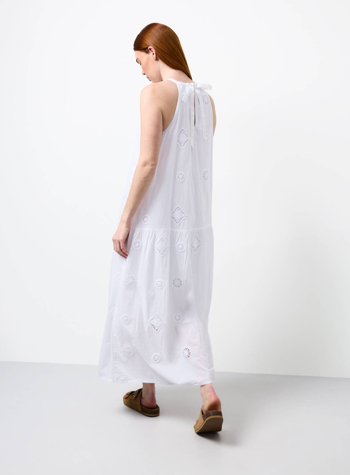 White Crochet Patch Midaxi Shift Dress 18 - Image 4