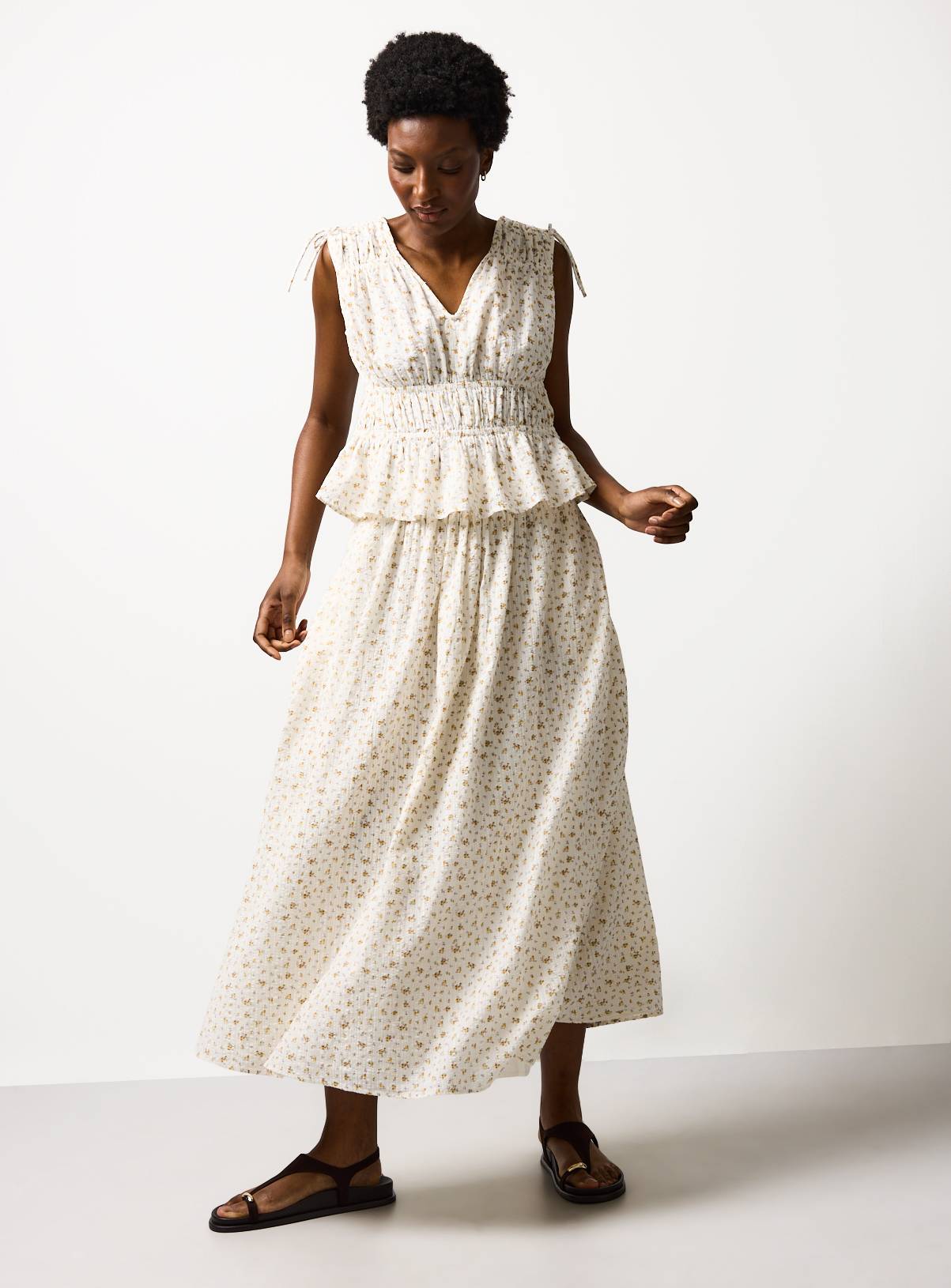 Cream Floral Co-ord Midaxi Skirt 10 - Image 1