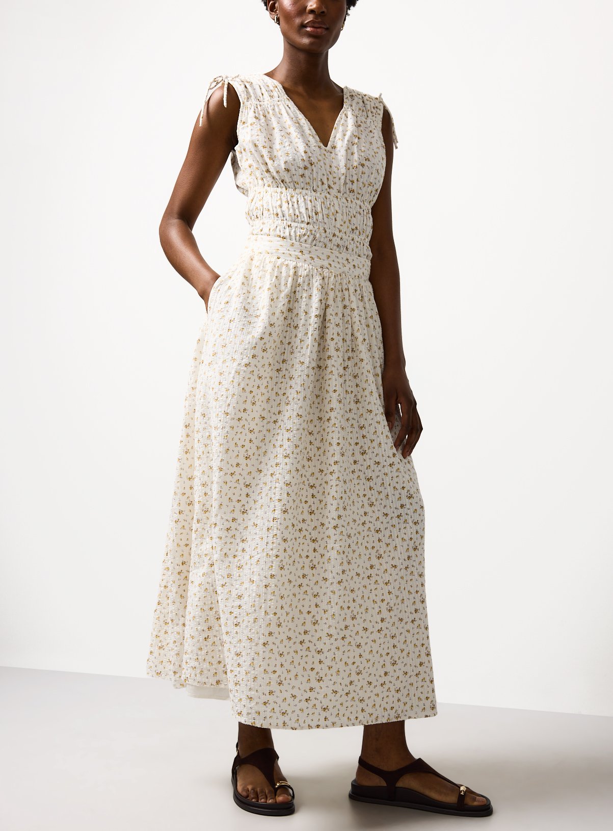 Cream Floral Co-ord Midaxi Skirt 10 - Image 3 thumbnail