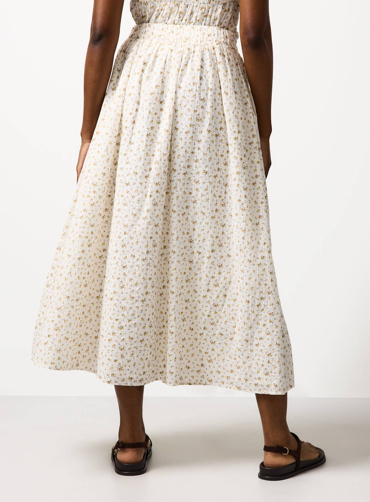Cream Floral Co-ord Midaxi Skirt 10 - Image 4