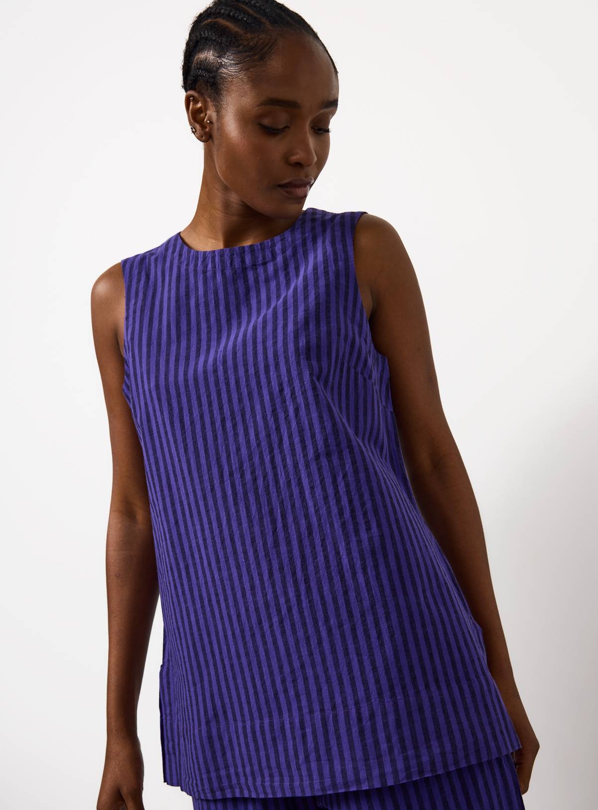 Blue Stripe Sleeveless Co-ord Tunic 24 - Image 1
