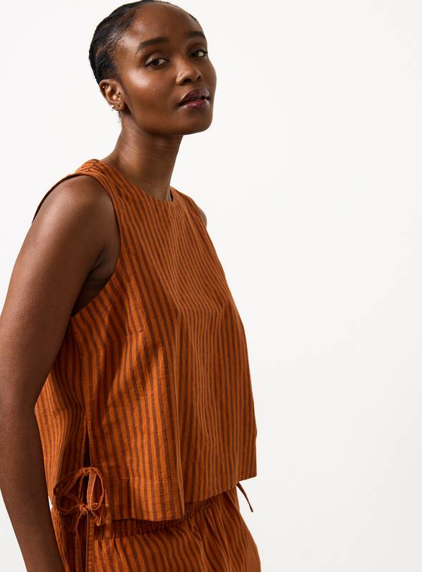 Rust Brown Stripe Co-ord Shell Top 6