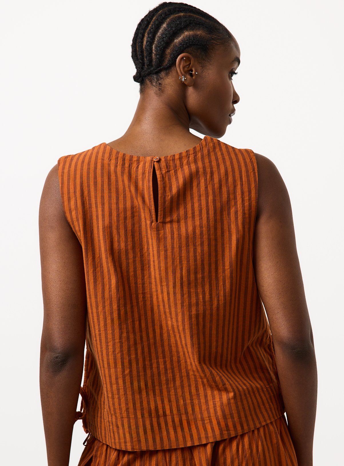 Rust Brown Stripe Co-ord Shell Top 12 - Image 4 thumbnail