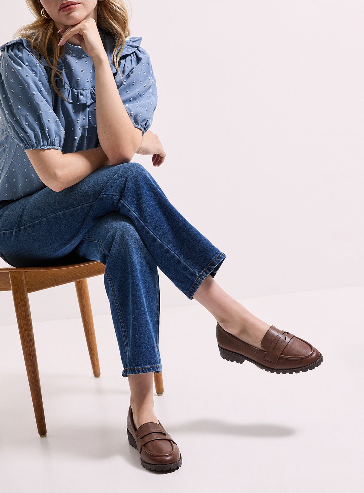 DOROTHY PERKINS Brown Leoni Chunky Loafers 4 - Image 2 thumbnail
