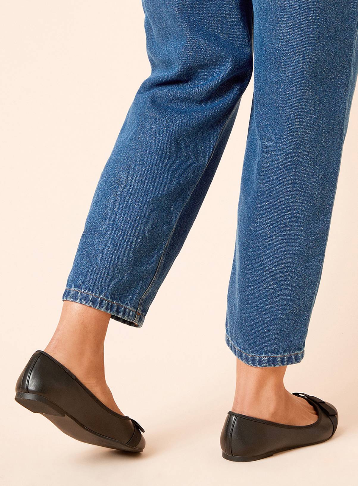 DOROTHY PERKINS Wide Fit Paris Bow Detail Ballet Pumps Black 4 - Image 4