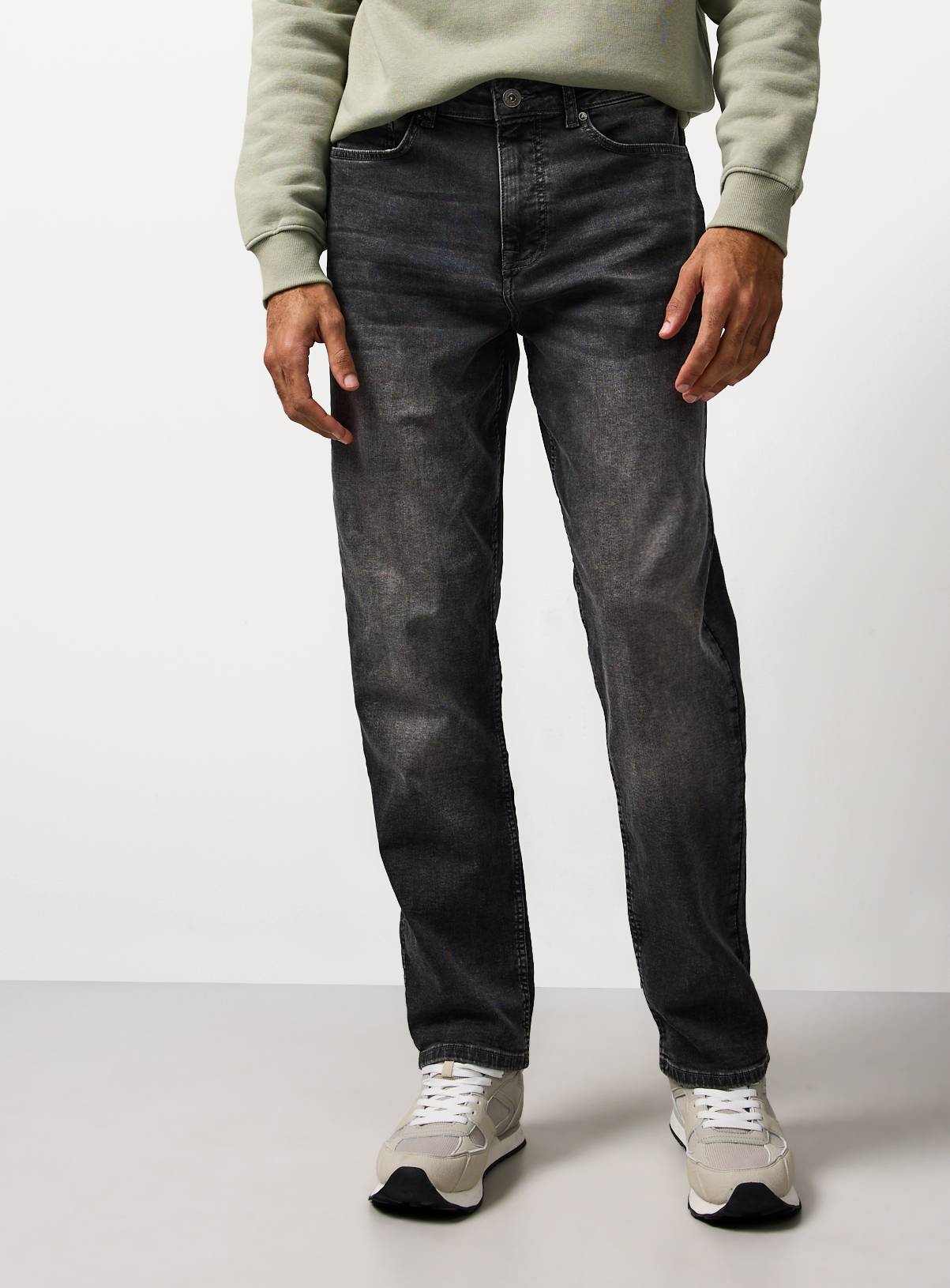 Grey Denim Ultimate Comfort Straight Leg Jeans 38R - Image 1