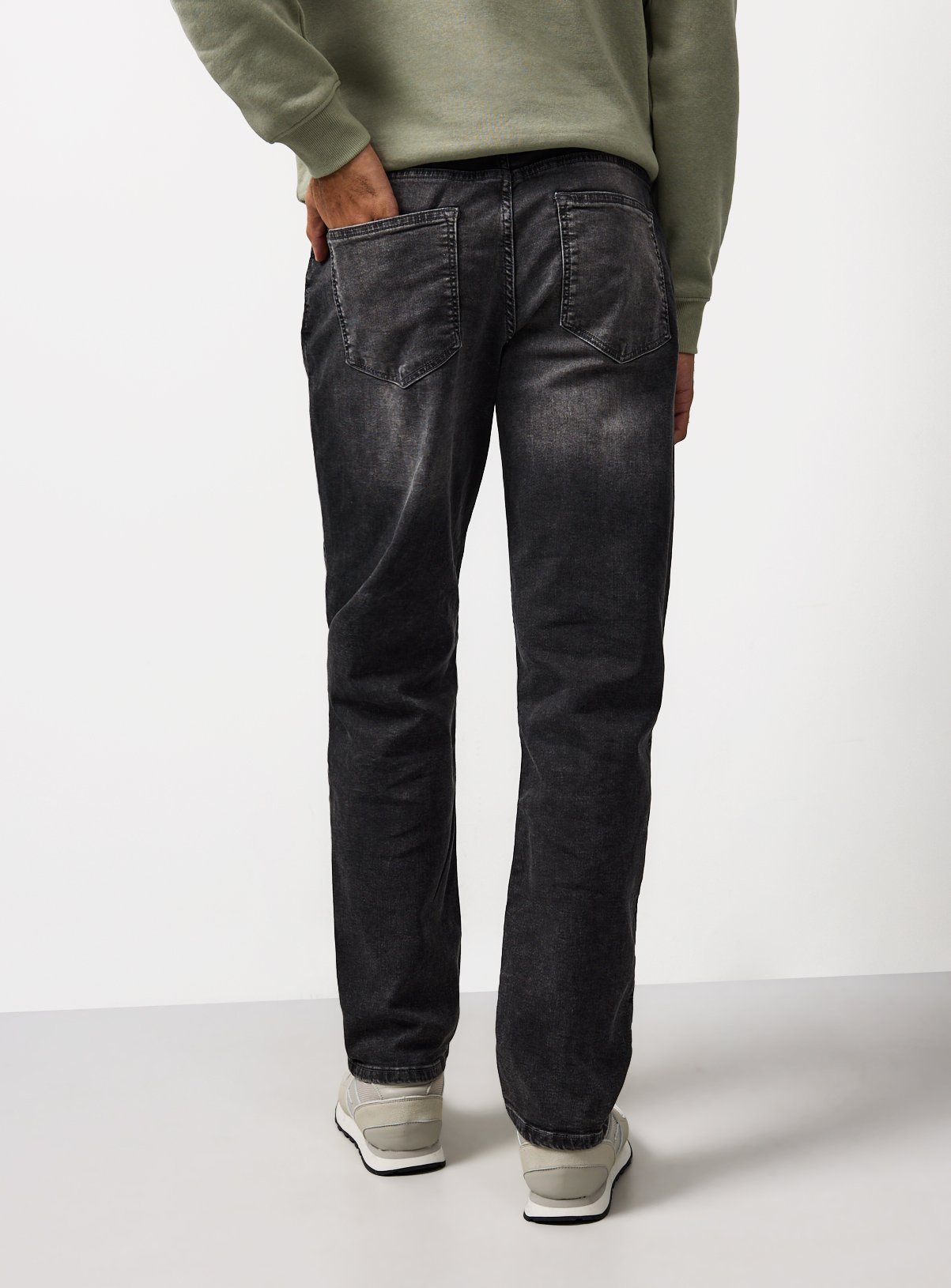 Grey Denim Ultimate Comfort Straight Leg Jeans 38R - Image 5 thumbnail