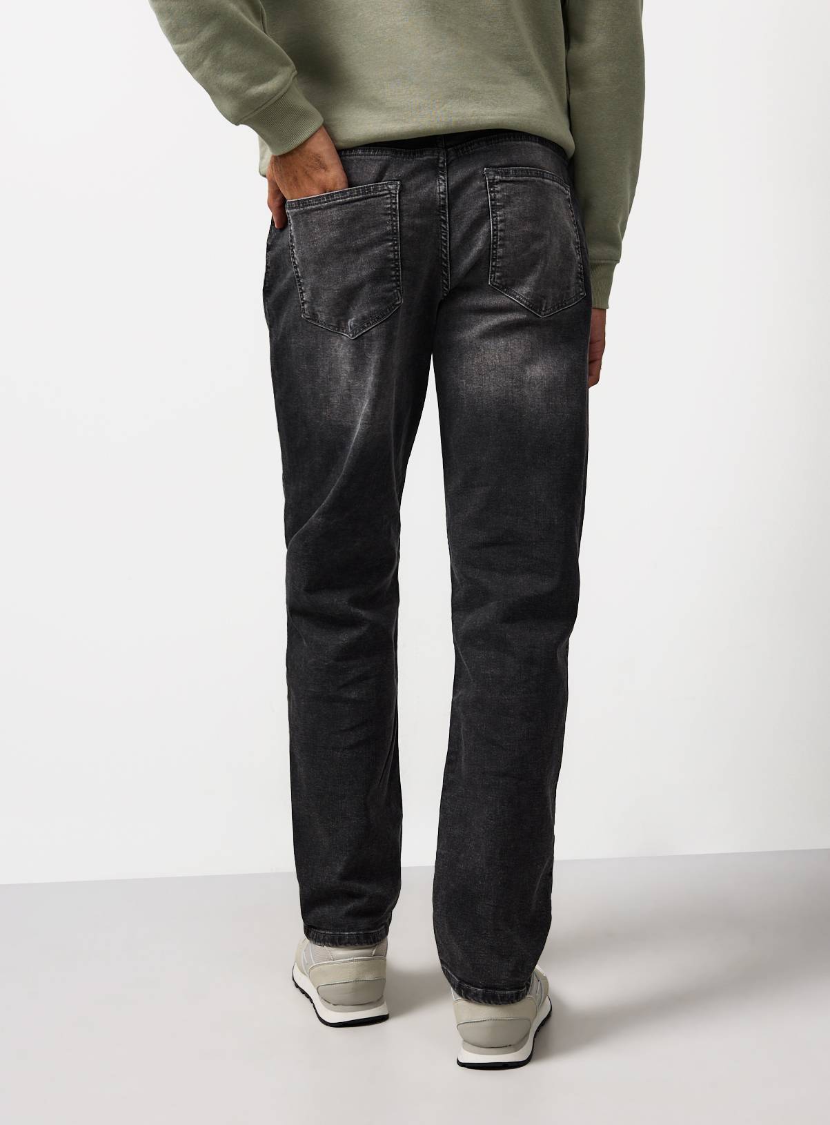 Grey Denim Ultimate Comfort Straight Leg Jeans 38R - Image 5