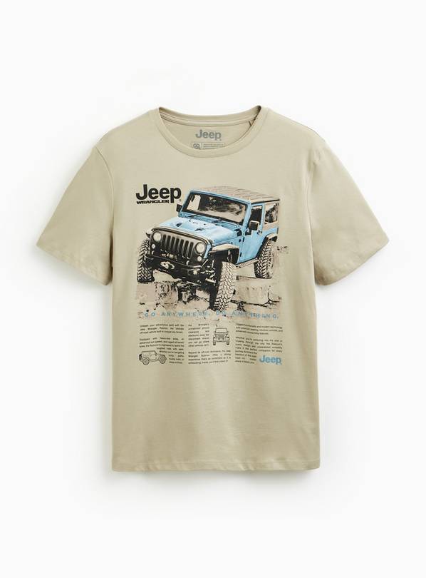 Beige Jeep Graphic Print T-Shirt XXXL