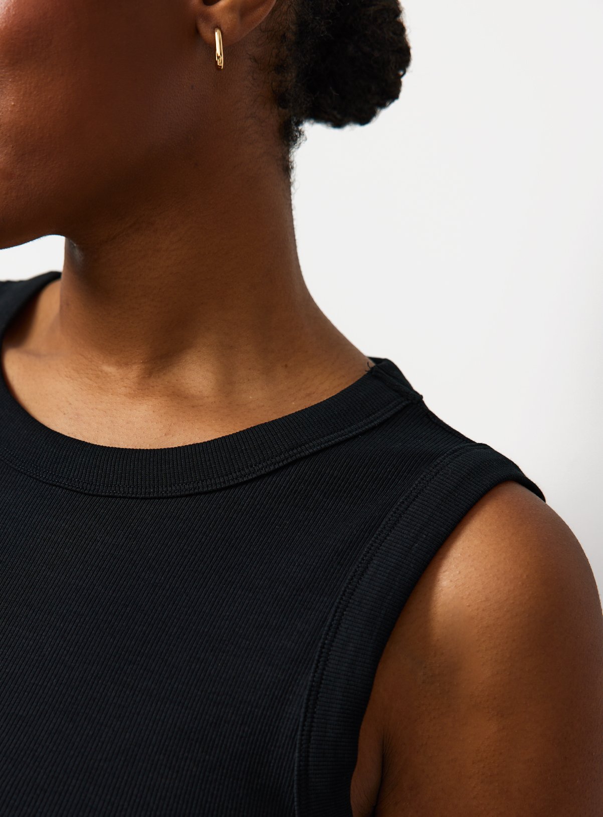 Black Classic Ribbed Slim Fit Vest 26 - Image 2 thumbnail