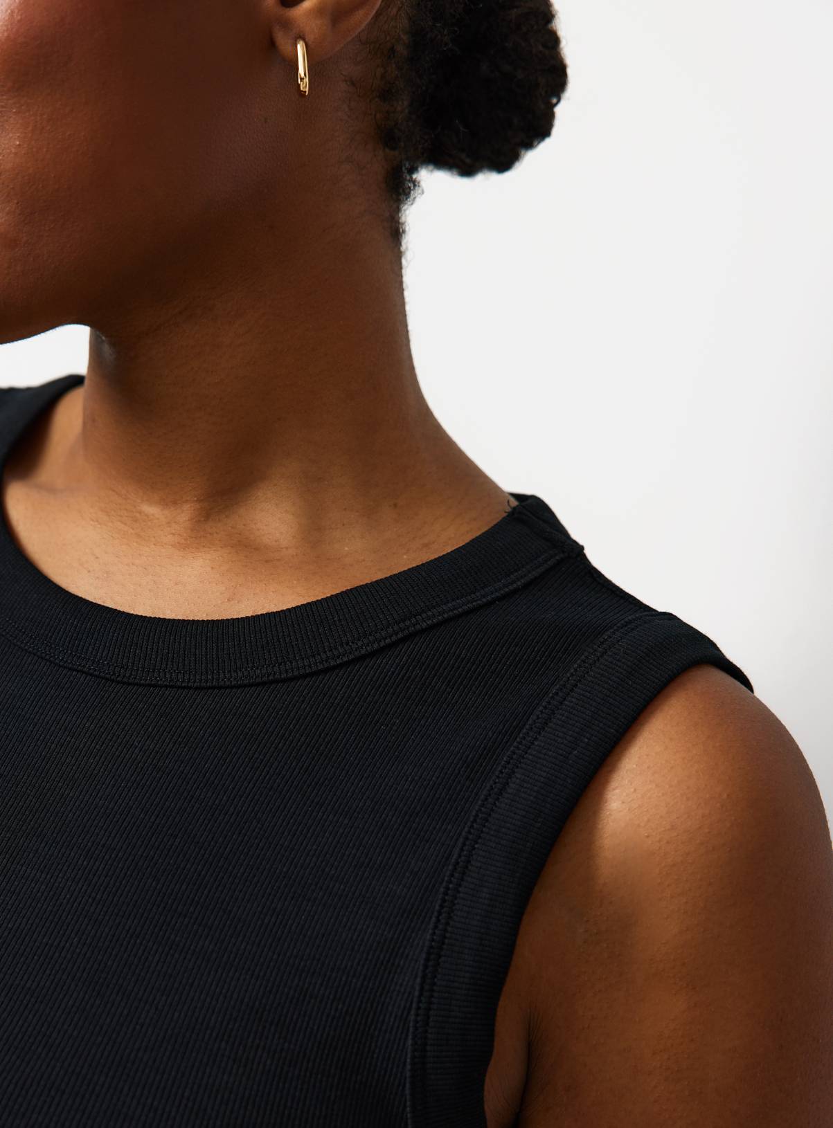 Black Classic Ribbed Slim Fit Vest 26 - Image 2