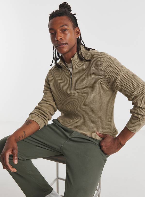 JACAMO 1/4 Zip Knitted Jumper 3XL