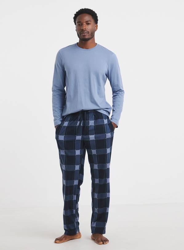 JACAMO Jersey Check Pyjamas - Blue M
