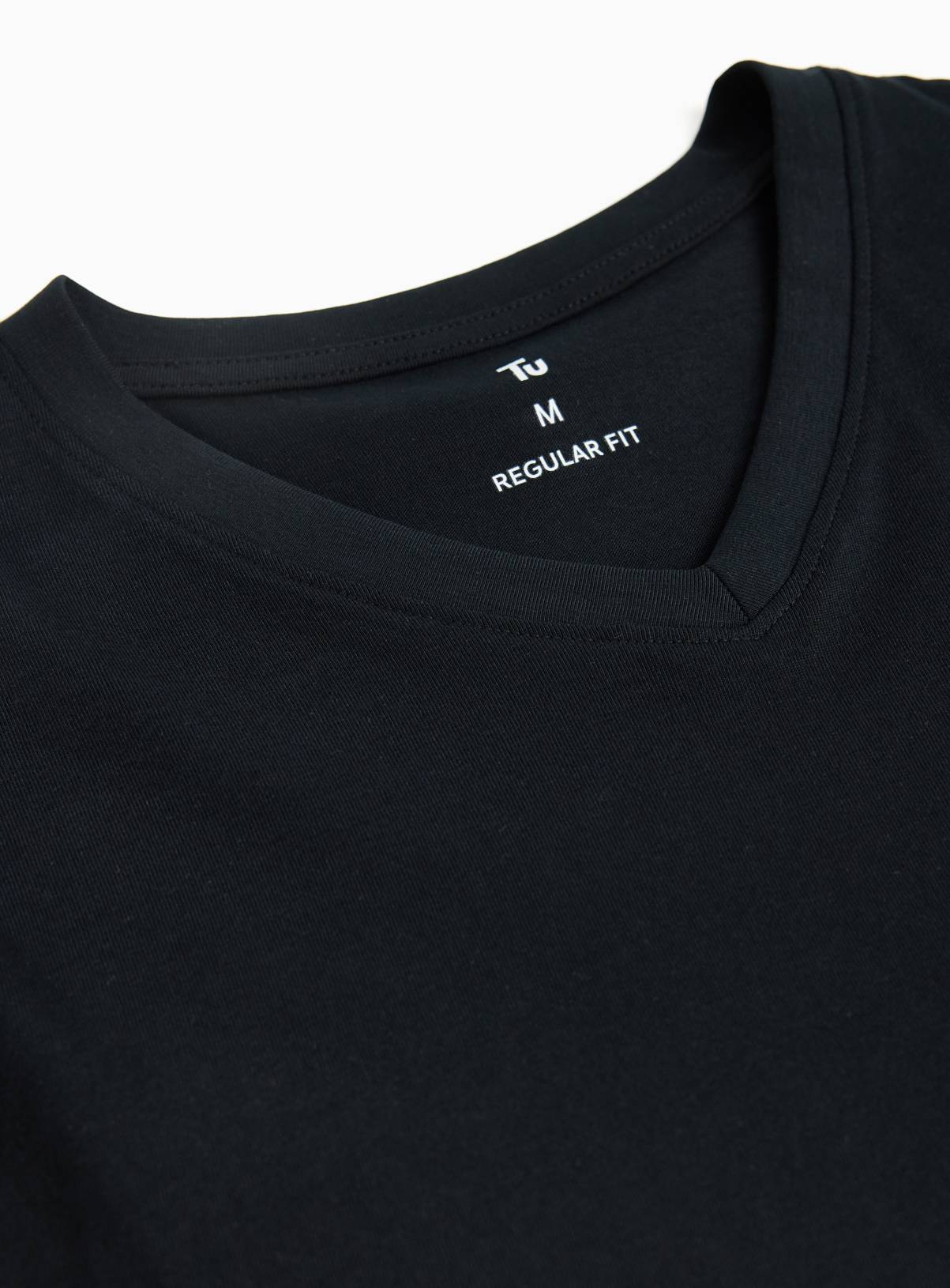 Black Regular V Neck T-Shirts 3 Pack XXXL - Image 3
