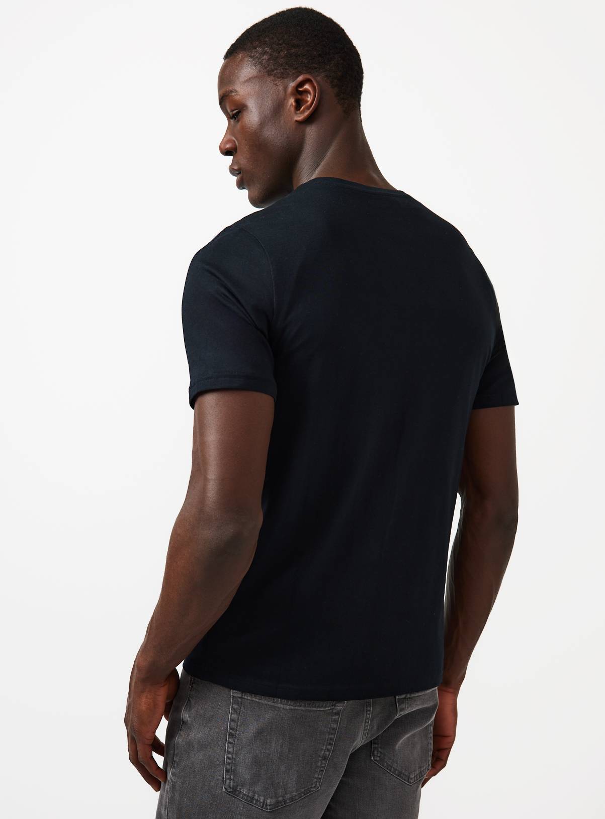 Black Regular V Neck T-Shirts 3 Pack XXXL - Image 4