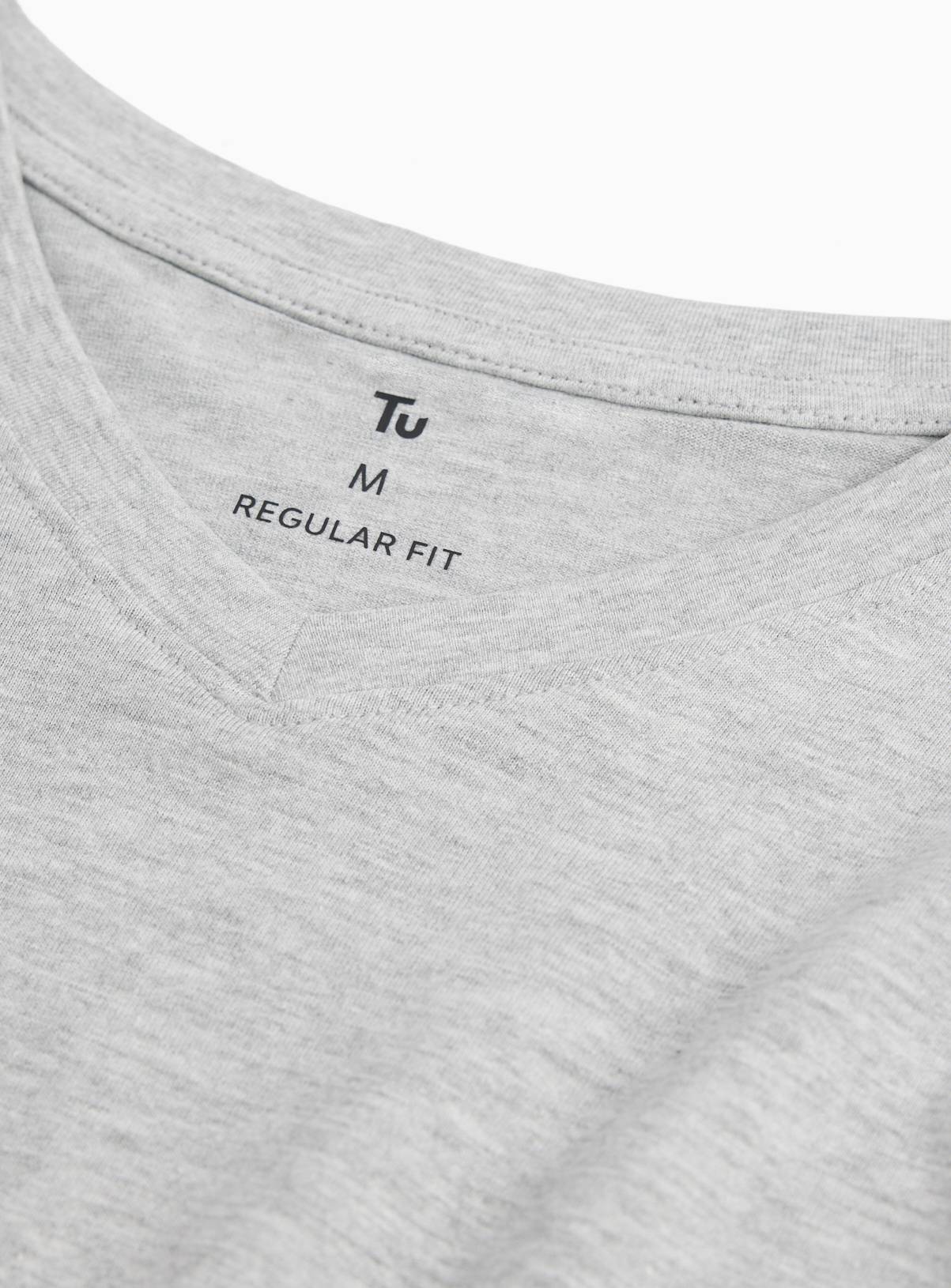 Grey V Neck Core T-Shirts 3 Pack XXXL - Image 4