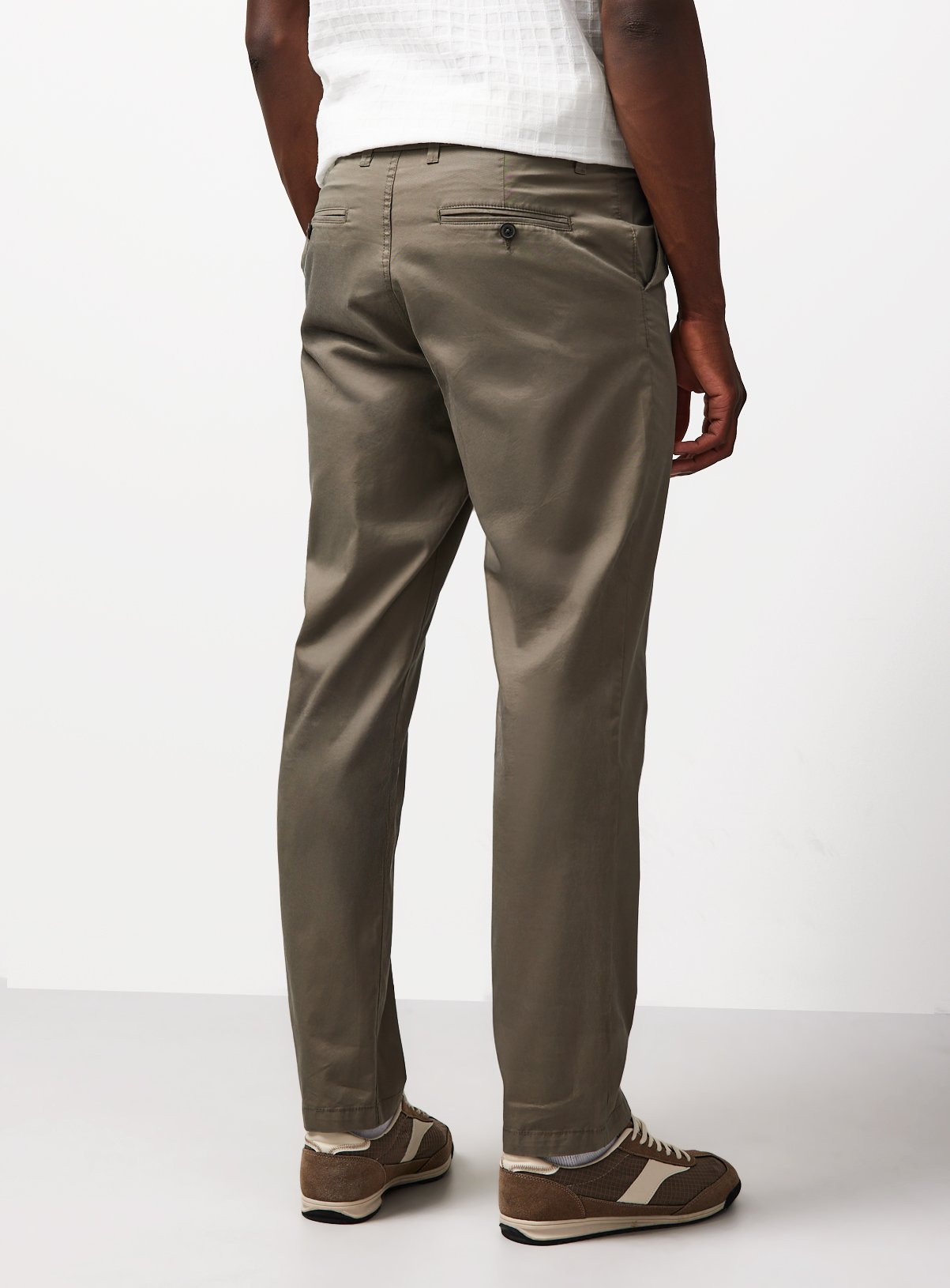 Khaki Straight Leg Lightweight Chino Trousers 42L - Image 5 thumbnail