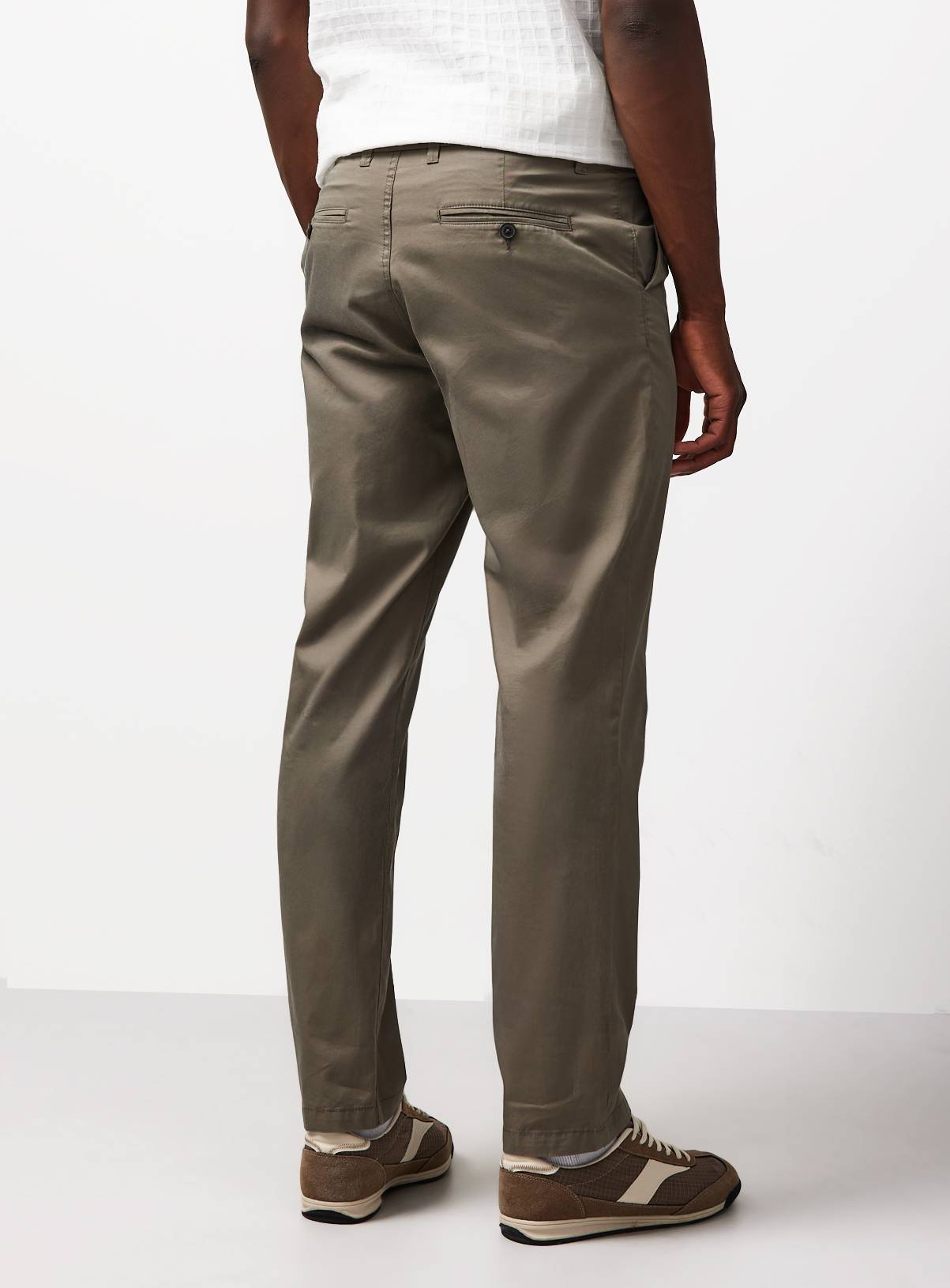 Khaki Straight Leg Lightweight Chino Trousers 42L - Image 5
