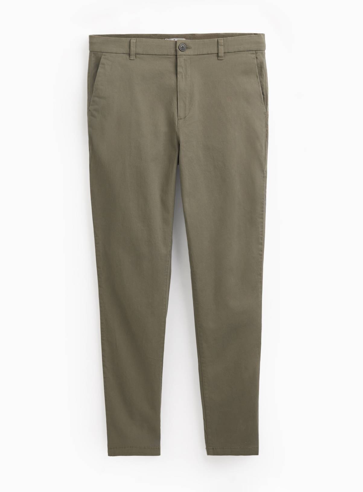 Khaki Straight Leg Lightweight Chino Trousers 34L - Image 3