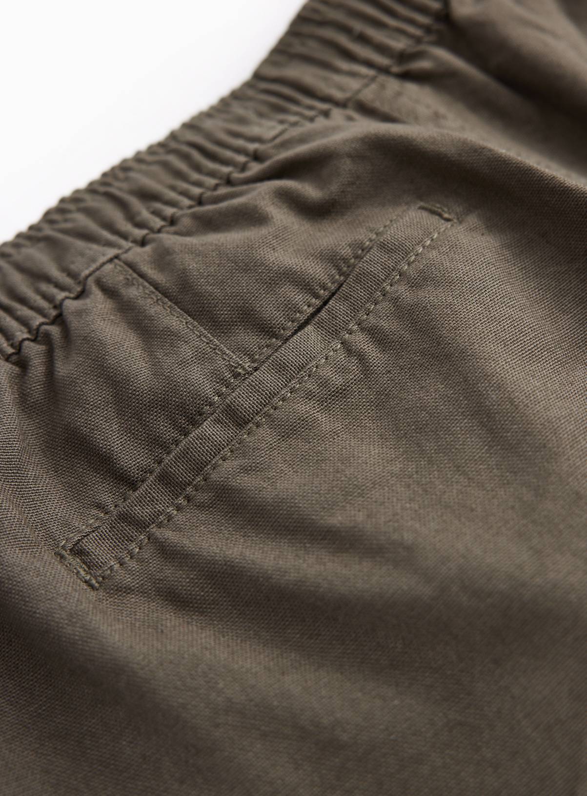 Khaki Pull On Cotton Shorts 30 - Image 4