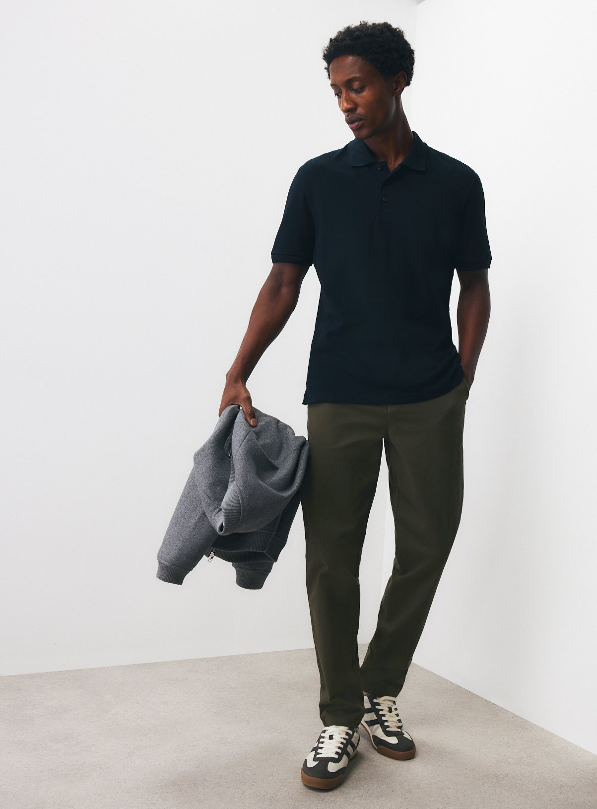 Black 2 Pack Piqué Polo Shirts M - Image 3 thumbnail