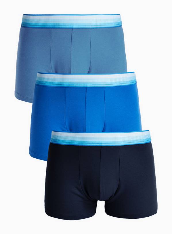 Blue Ombre Hipster Boxers 3 Pack M