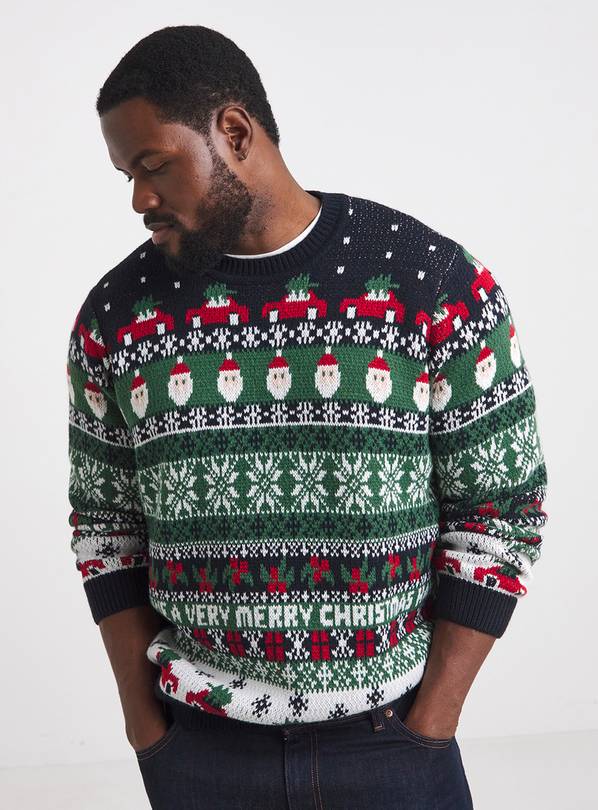 JACAMO Christmas Fairisle Crew Neck Jumper M