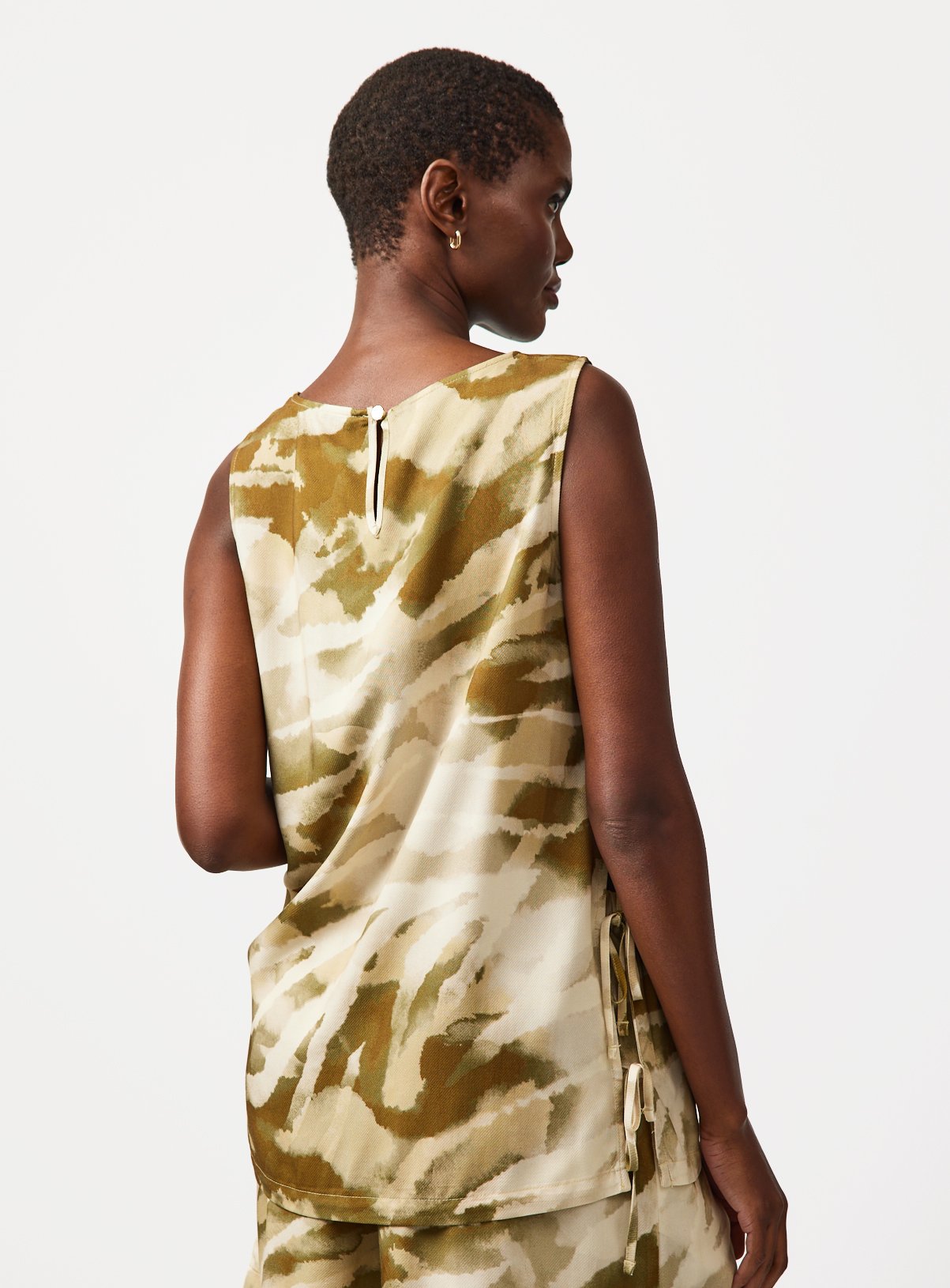 Neutral Leaf Print Sleeveless Co-ord Top 10 - Image 4 thumbnail