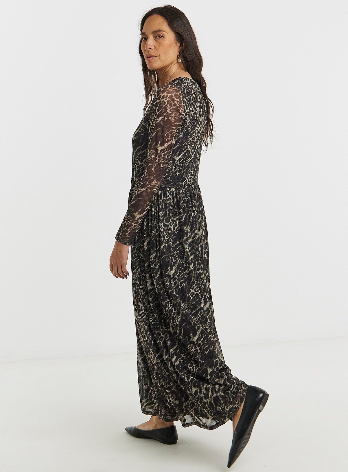 JD WILLIAMS Mesh Pleated Ballet Slash Neck Dress 32 - Image 2 thumbnail