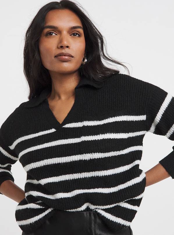 SIMPLY BE V Neck Collared Jumper 24-26